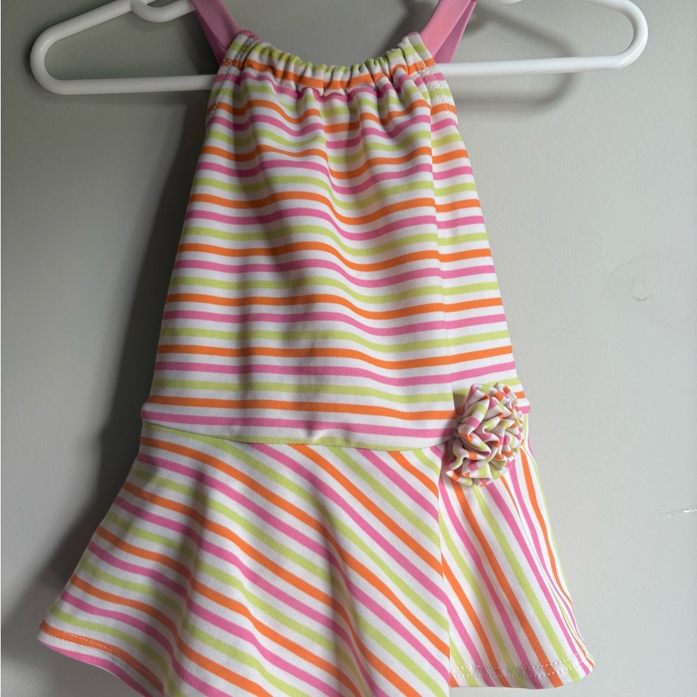 Gymboree Pink and White Swimsuit with Floral Detail